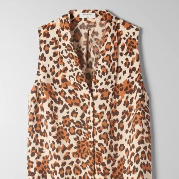 Babaton Artizia Akira Blouse LIKE NEW animal print women's shirts small - Picture 4 of 17